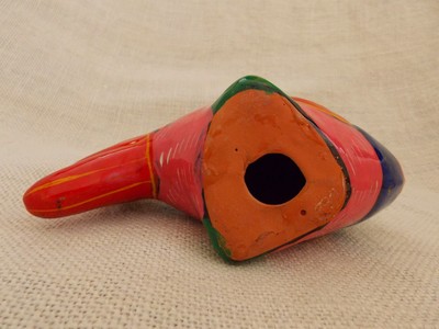 Colorful Ceramic Fish Figurine Mexico Hispanic Red Green 6