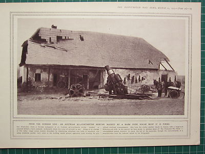 1915 WWI WW1 Aufdruck ~ Österreichisch 30.5 Mörser Masked By Barn ~ Deutsche