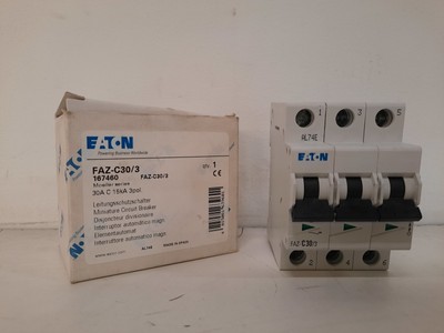 Eaton NSB FAZ-C30/3 Miniature Circuit Breakers (MCBs) FAZ 3P 30A 277V 50/60Hz 3P