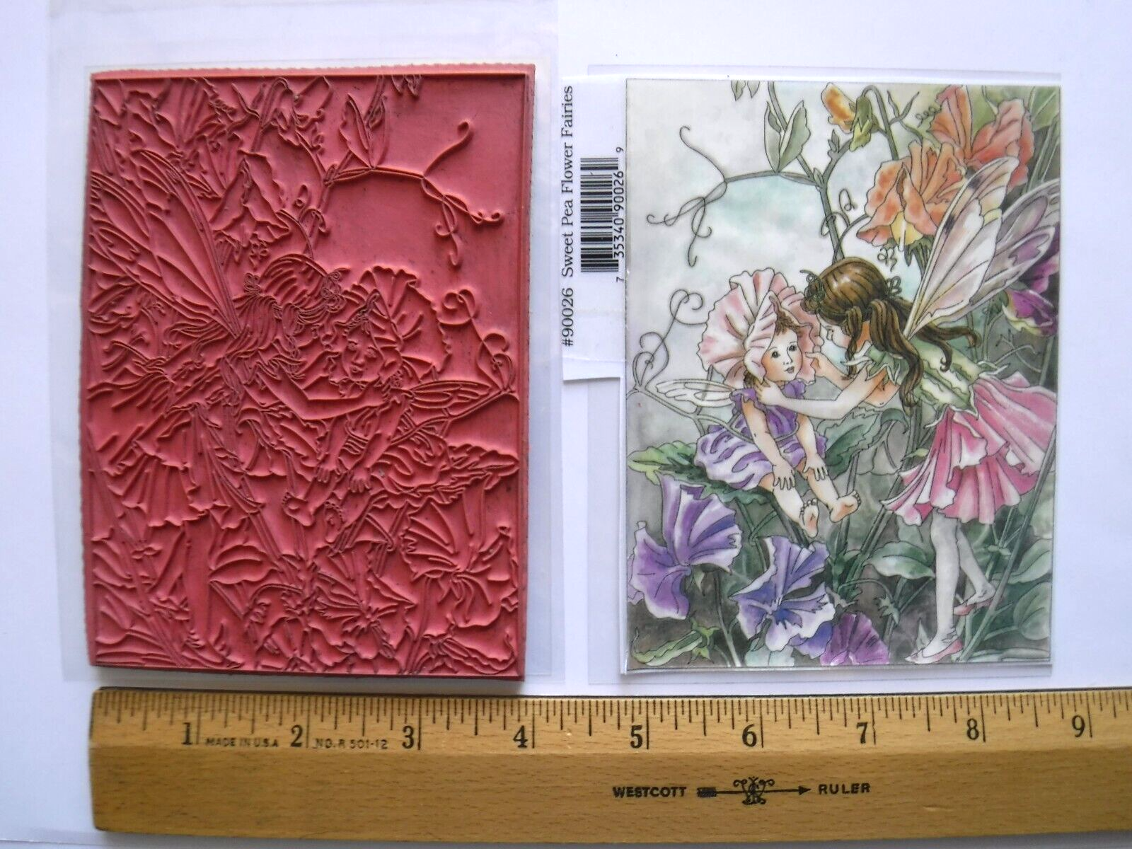 Stamps Happen Sweet Pea Flower Fairies Cling Mount
