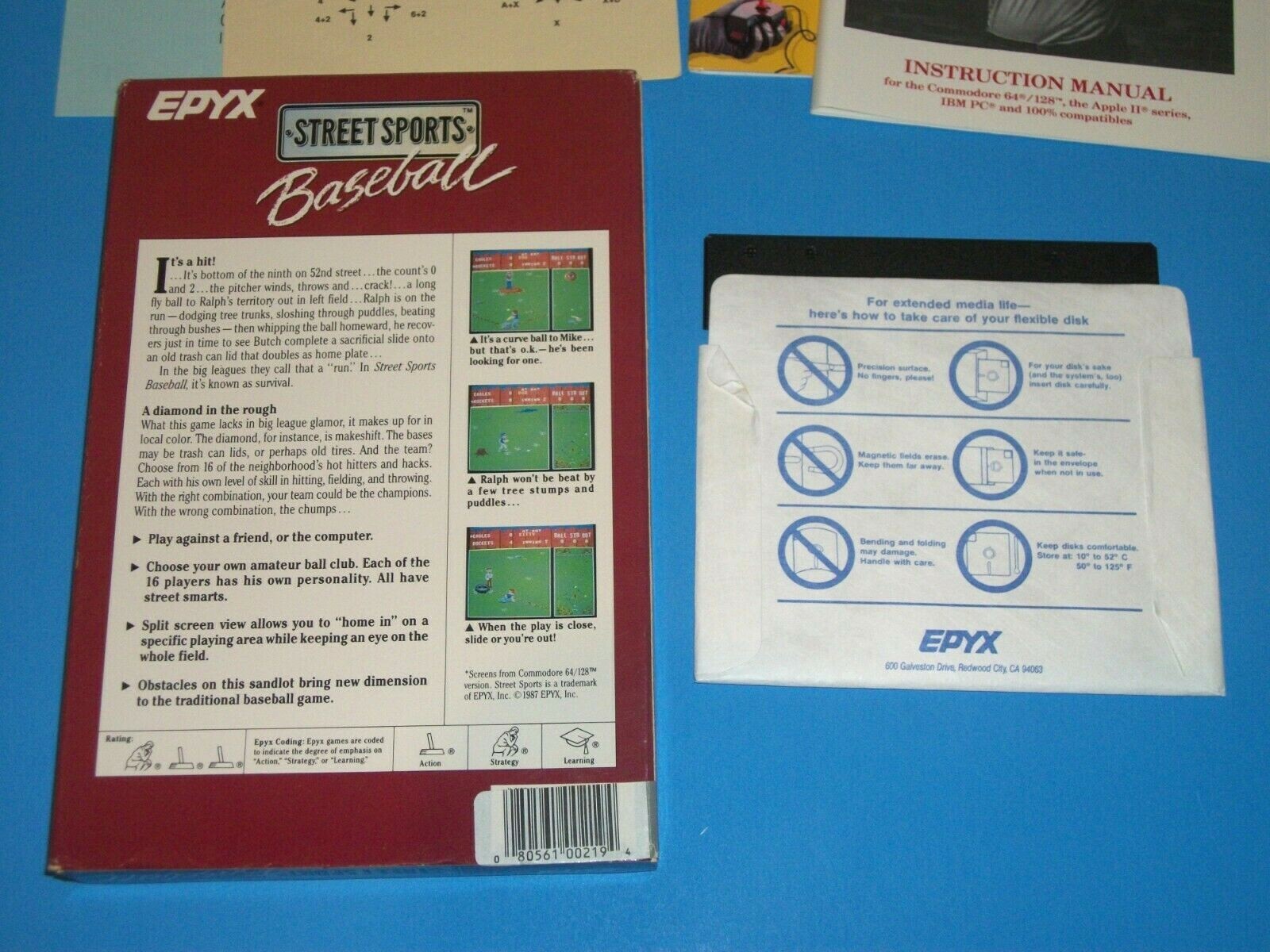 Epyx Street Sports Baseball IBM PC 5.25