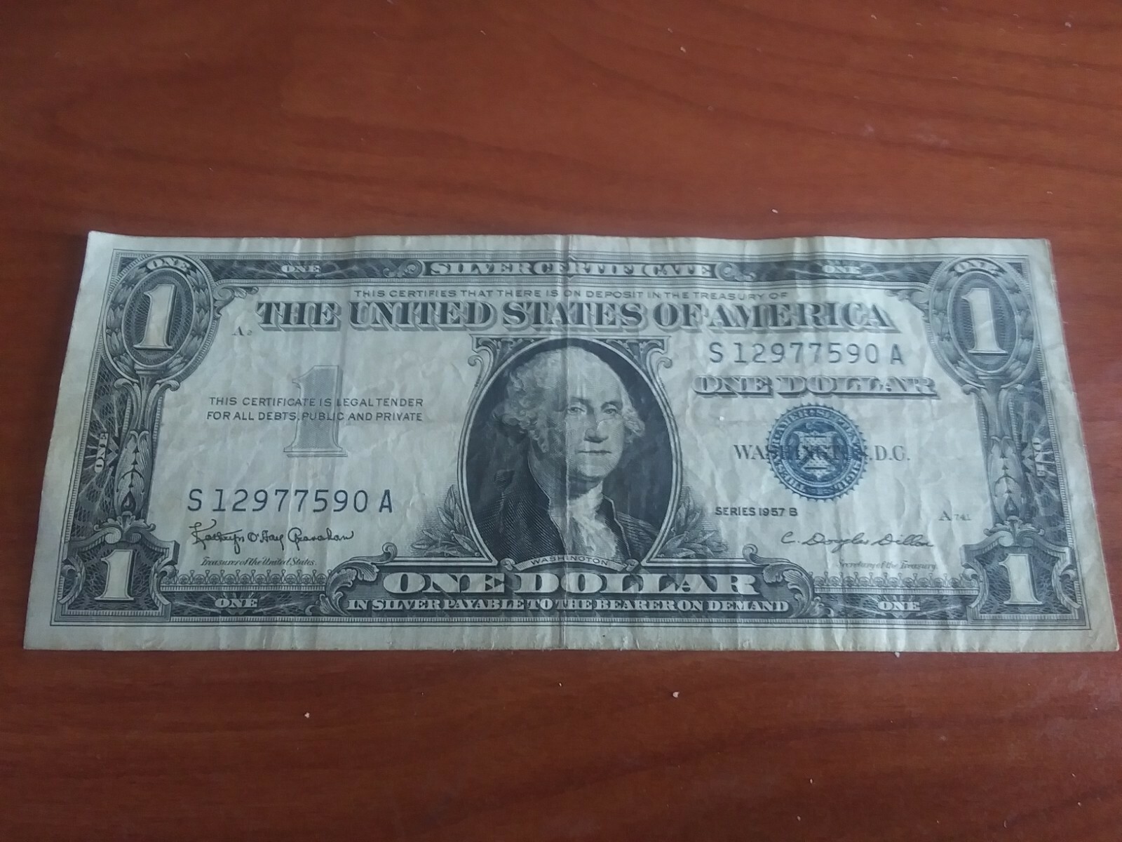 Rare 1957b silver certificate dollar bill blue seal | eBay
