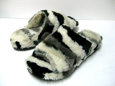 UGG FLUFF YOU CALI COLLAGE ALL GENDER SLIPPER GREY US ME 8 / WOMEN 10