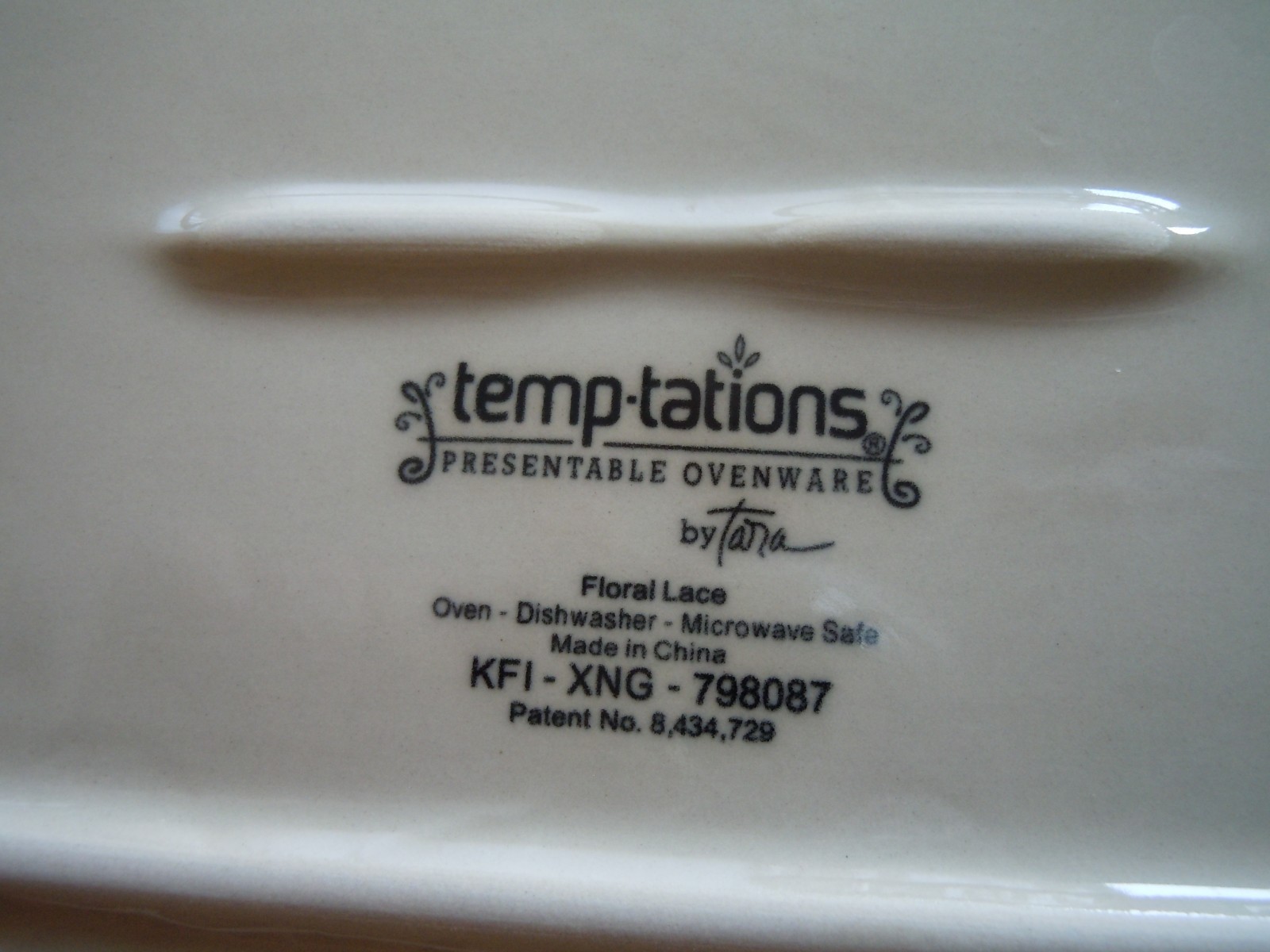 Temptations by Tara Ceramic Ovenware Red Floral Lace Baking Cookie Sheet Tray