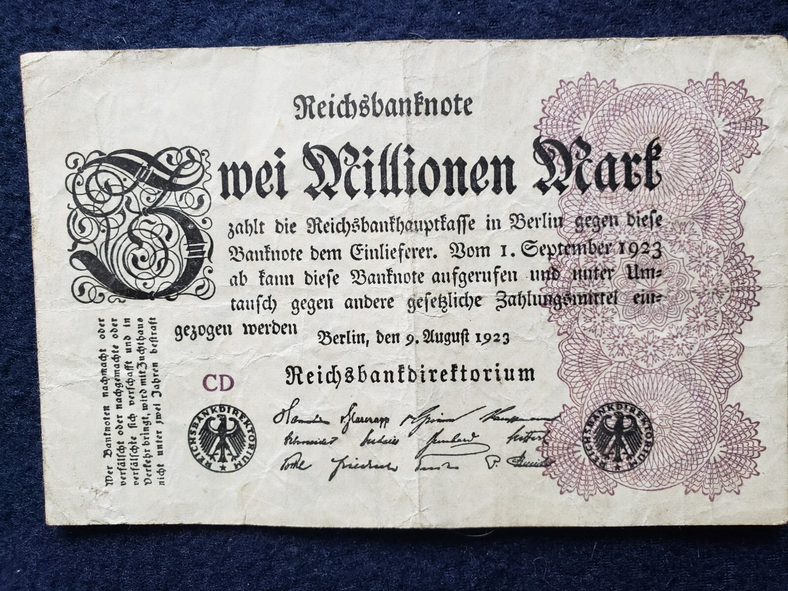 適当な価格 Million 3 Mark August Germany Banknote Weimer Millionen Mei 洋楽