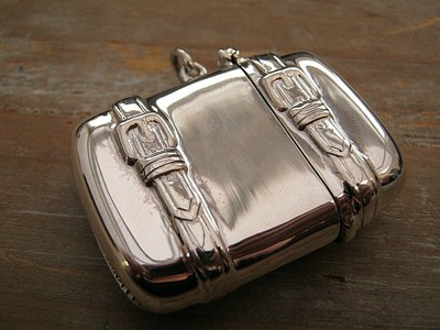 An English Hallmarked Sterling Silver Travelling Suitcase ...