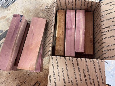 EASTERN RED CEDAR TURNING PIECES-Large Flat Rate Box Full. Overstock