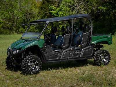 SuperATV Heavy Duty Scratch Resistant Flip Windshield for Yamaha Viking / VI