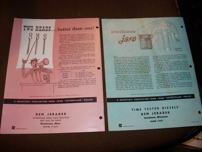 Lot of 2 1955 Caterpillar Service Reporter Magazines Ziegler April & January