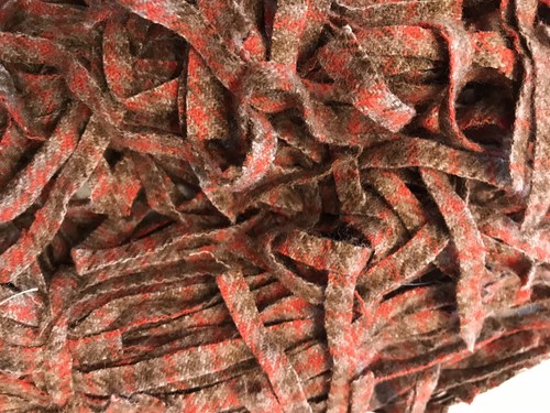 110 # 8 Wool Strips Autumn Plaid Rug Hooking Orange Tan