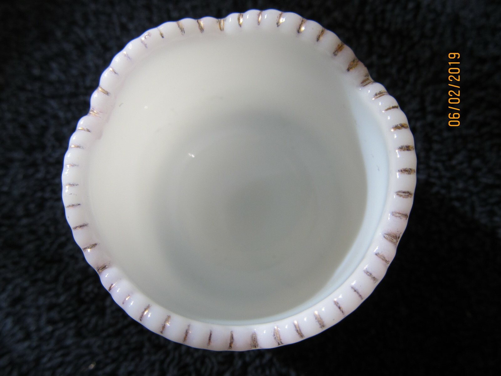 Vintage Milk Glass Souvenir Toothpick Delphos O. 1902