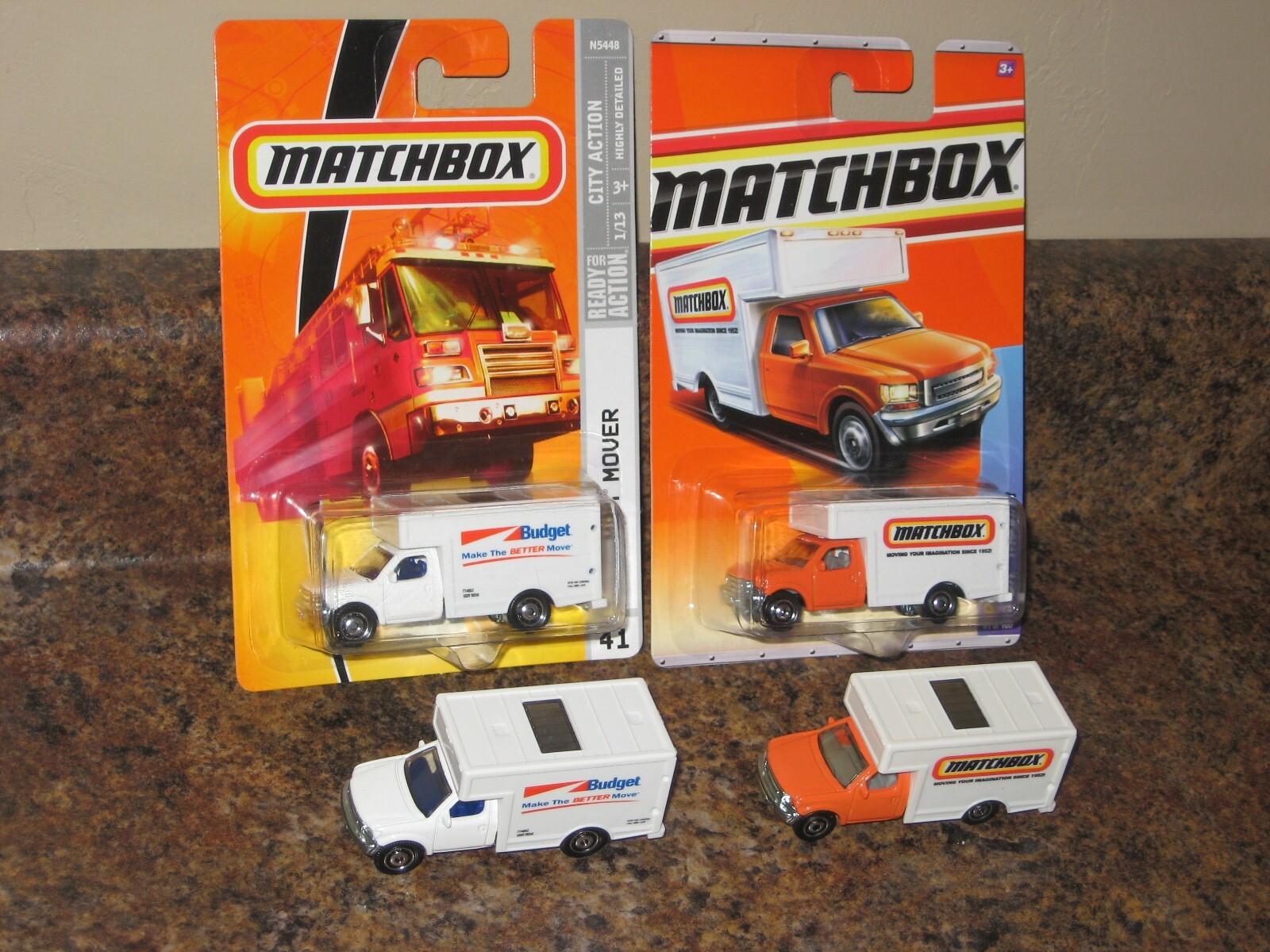 Matchbox Lot of 4 Moving Truck MBX Mover Variation Budget
