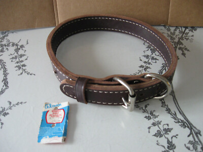 NOS Vintage Auburn Leathercrafters Round ''Speedy Rivet'' G.I. Dog Collar 22-26''