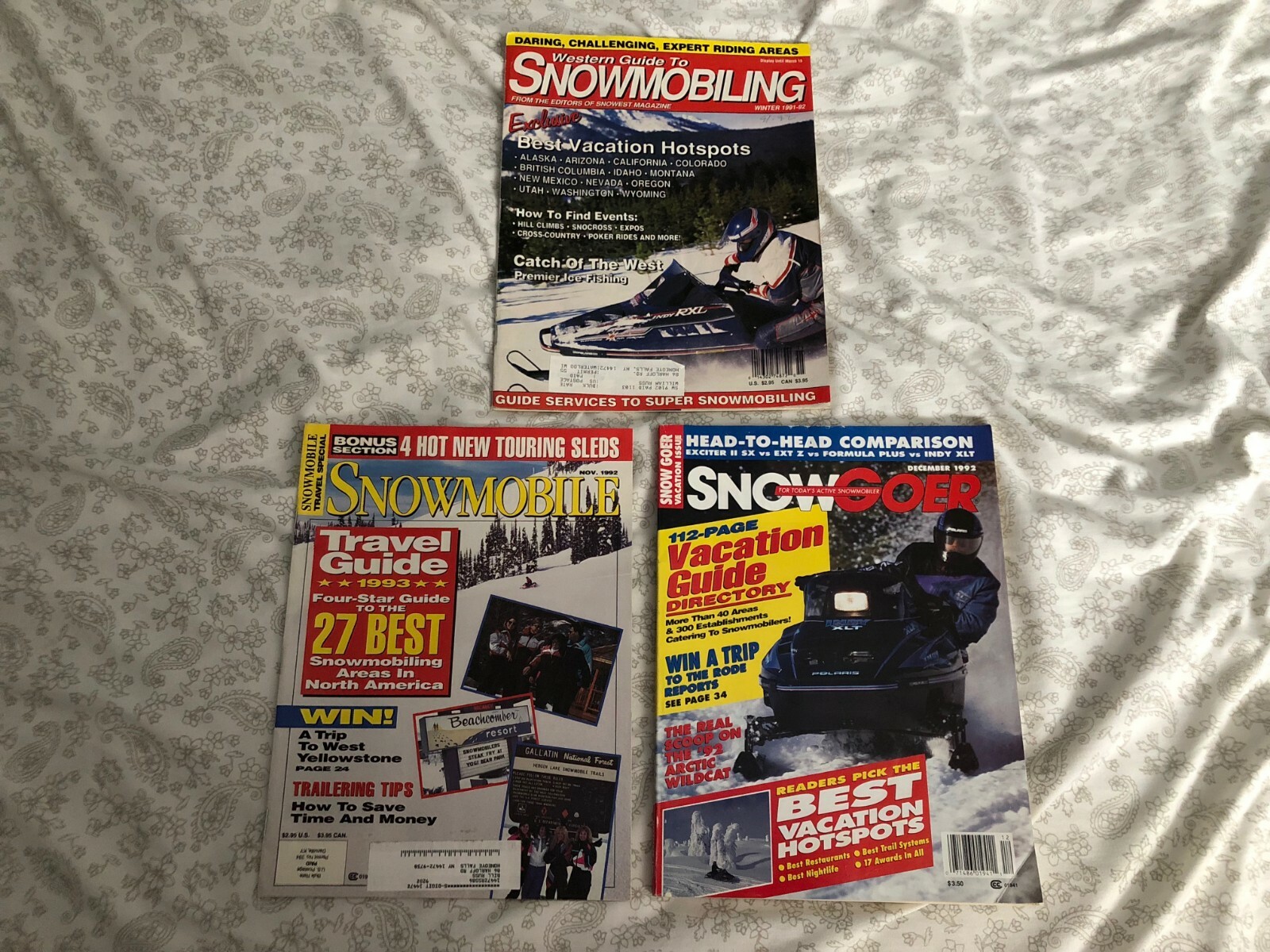 (9 LOT) Vintage 1992 Snowmobile Magazine (Arctic Cat, Polaris, Ski Doo, Yamaha)