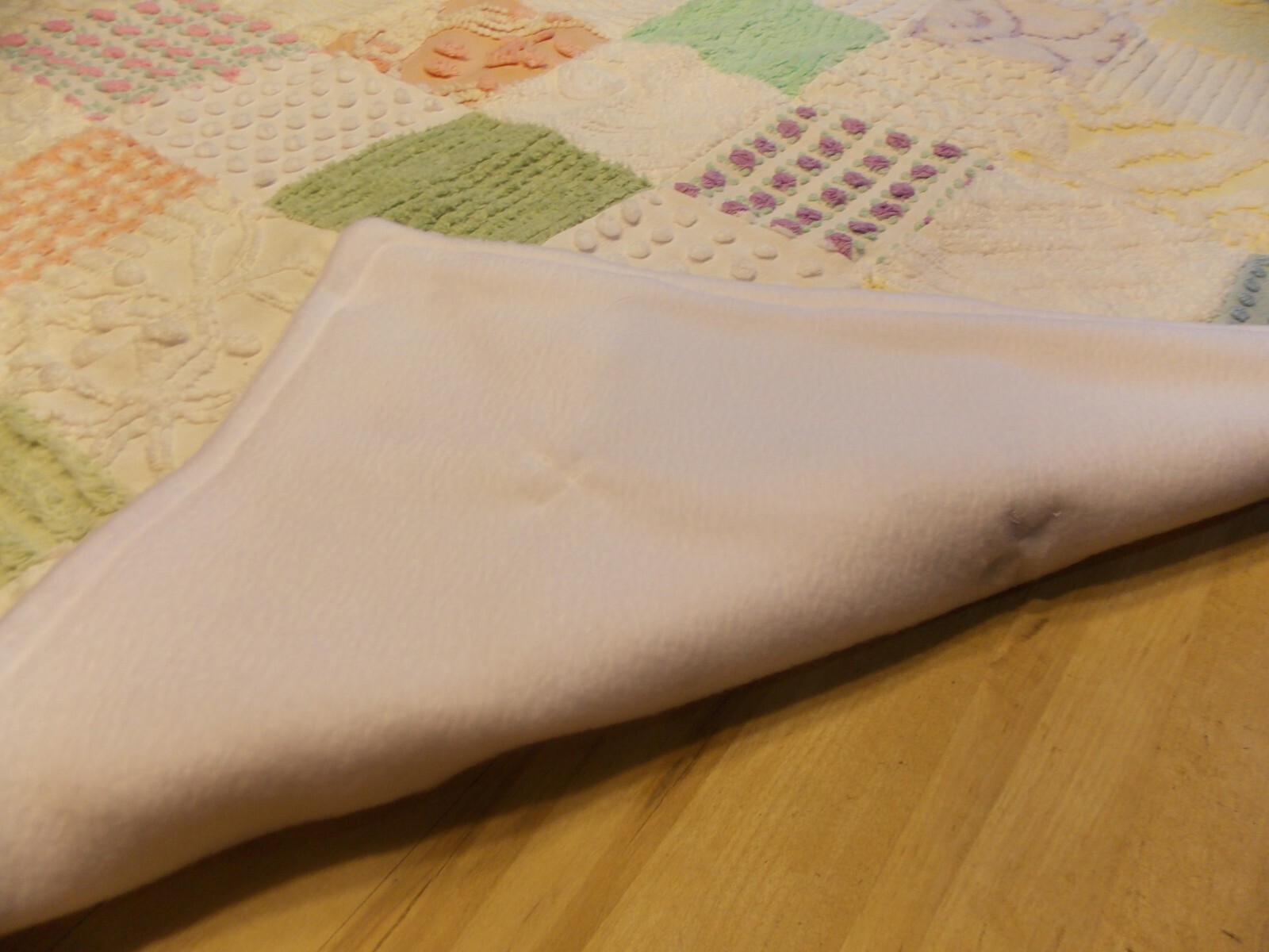 Handmade Baby Blanket From Vintage Chenille Bedspread Fabric