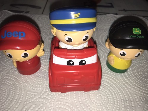 Toy Lot Mega Blocks My First Builders Drivers Figures Lot Jeep John Deer + Car