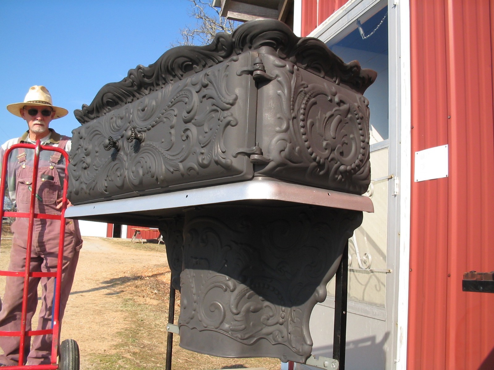 ANTIQUE CAST IRON STOVE WARMING OVEN BY WEHRLE