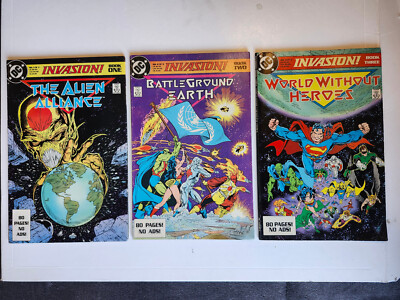 Invasion 1-3 Complete Set 1 2 3 DC comics 1988 Superman Wonder Woman