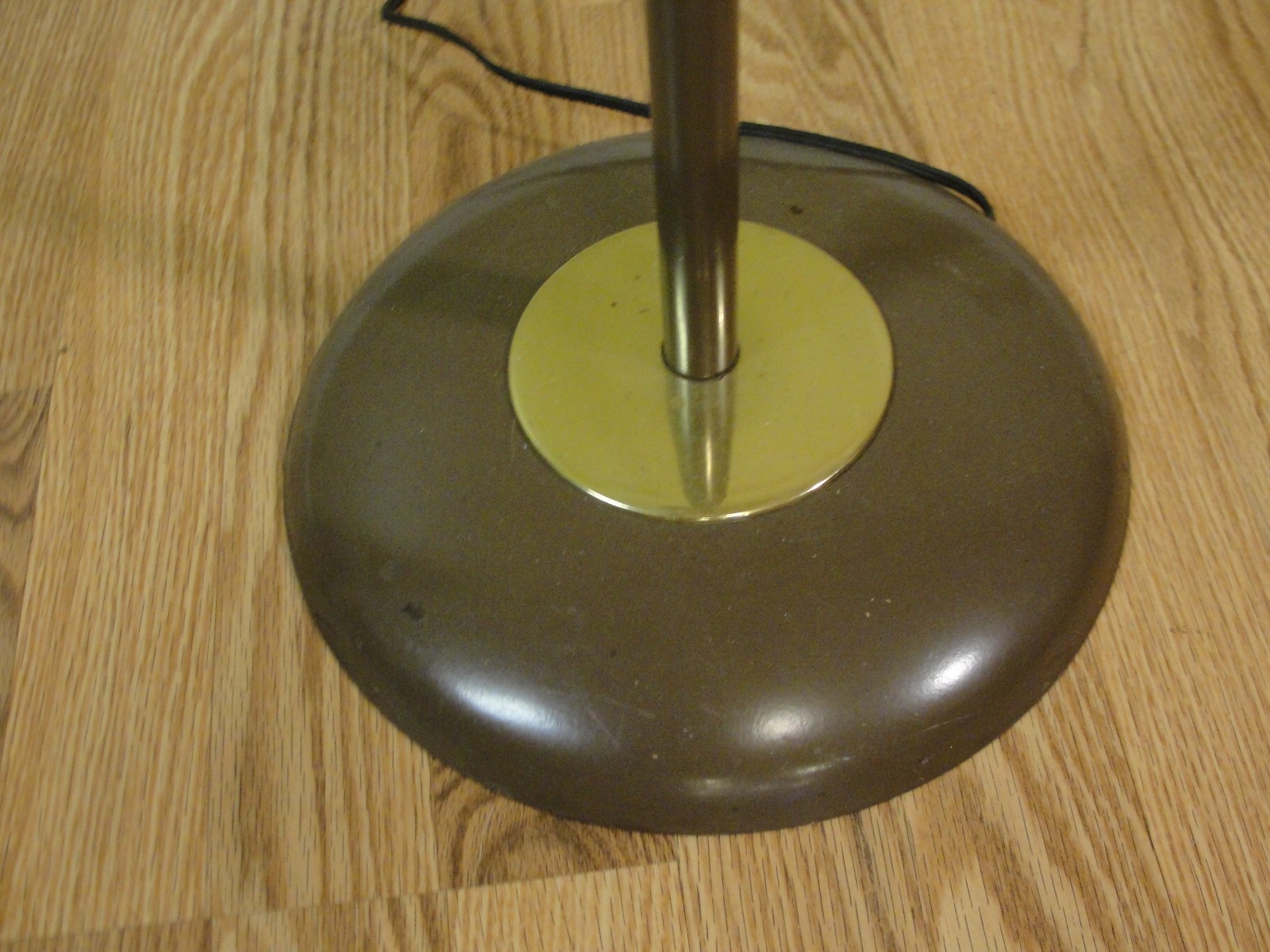 Vintage Retro 3-Light Floor Lamp Brown Brass Adjustable Tilt Shade Cone 3-arm