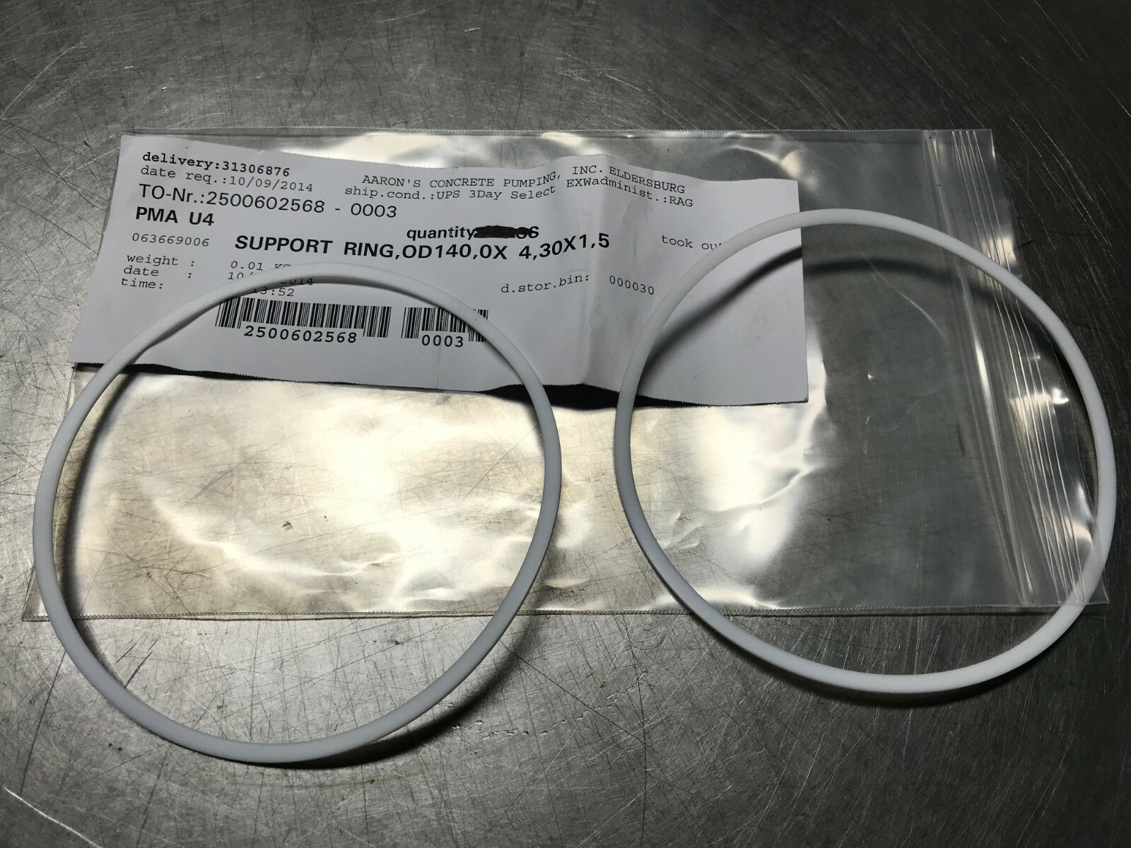 063669006 Putzmeister SUPPORT RING OD 140.0 x 4.30 x 1.5
