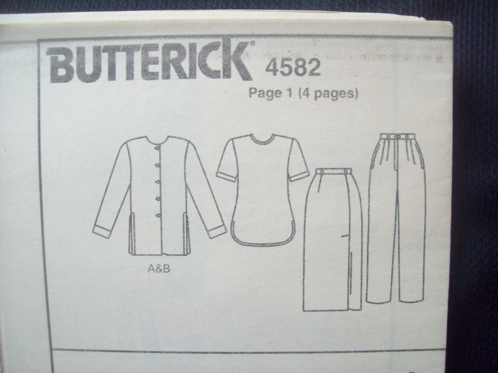 Vintage Butterick Pattern 4582 JH Collectibles Wardrobe Sizes 6-10 UC/FF NOS
