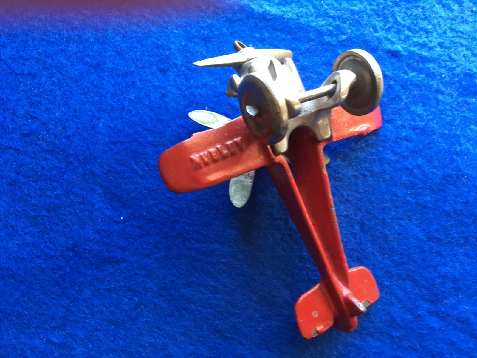 HUBLEY CAST IRON GIRO PLANE RED EXCELLENT ORIGINAL 4 1/2