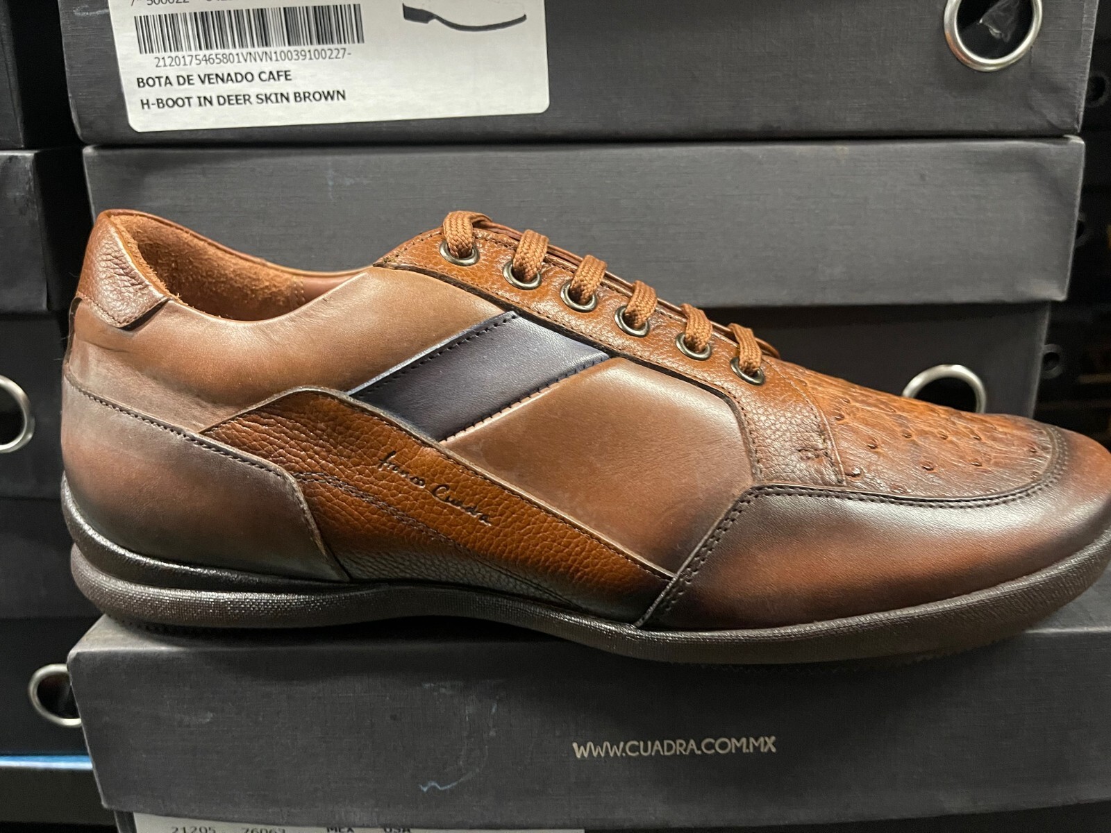 Pre-owned Cuadra Ostrich Leather Sneakers – Handmade By  Boots (l27avts) In Inca Honey
