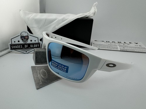 Pre-owned Oakley Drop Point Polished White Prizm Deep Water Polarized Sunglasses Oo9367-14