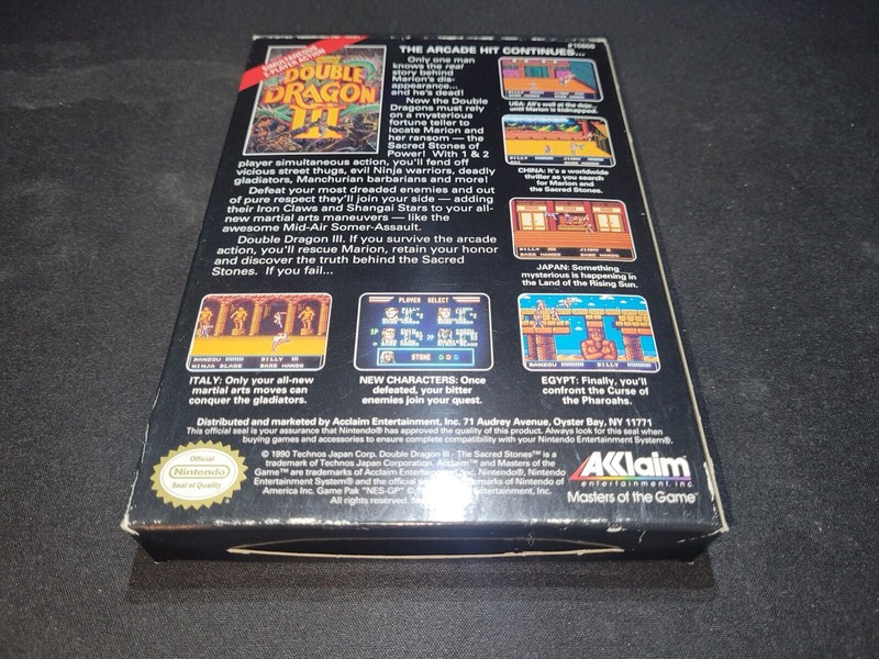 Double Dragon III 3: The Sacred Stones Authentic Nintendo NES NRMT