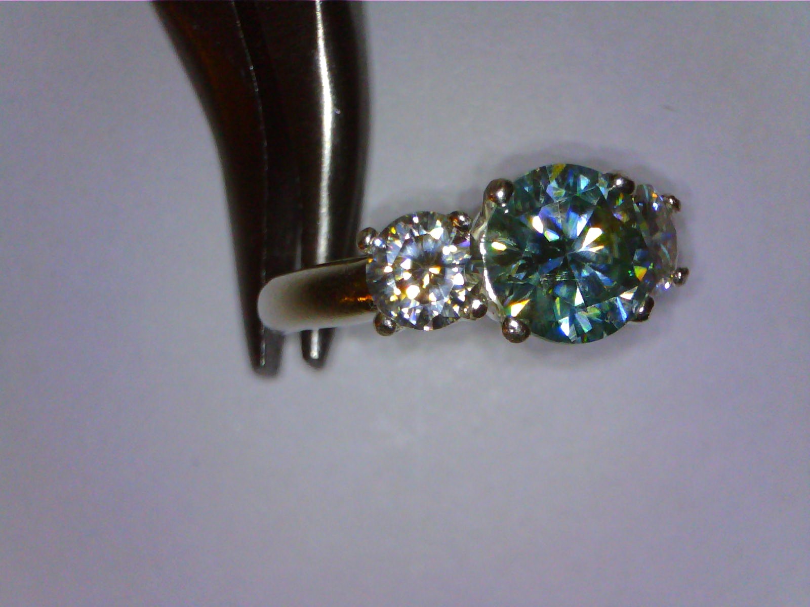 925 sterling silver moissanite diamond ring VVS-1 2.96tcw