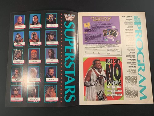 WWF WWE Program Volume 197 Autographed By Bret Hart + Ted DiBiase Million Dollar