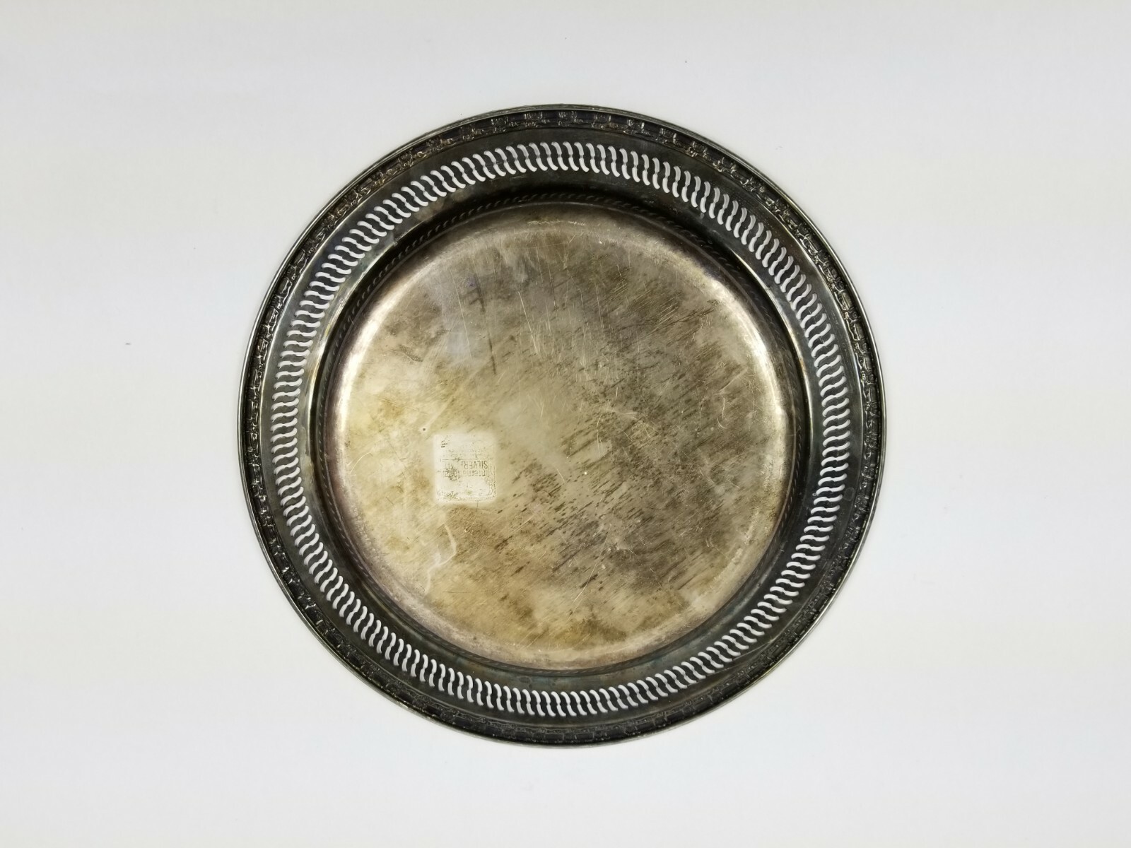 Antique Charger International Silver Large Round Plate Platter 11.5