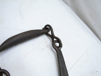 Antique Blacksmith Hand Forged Ice Tongs H.T. Baldwin Primitive Iron Farm Tool