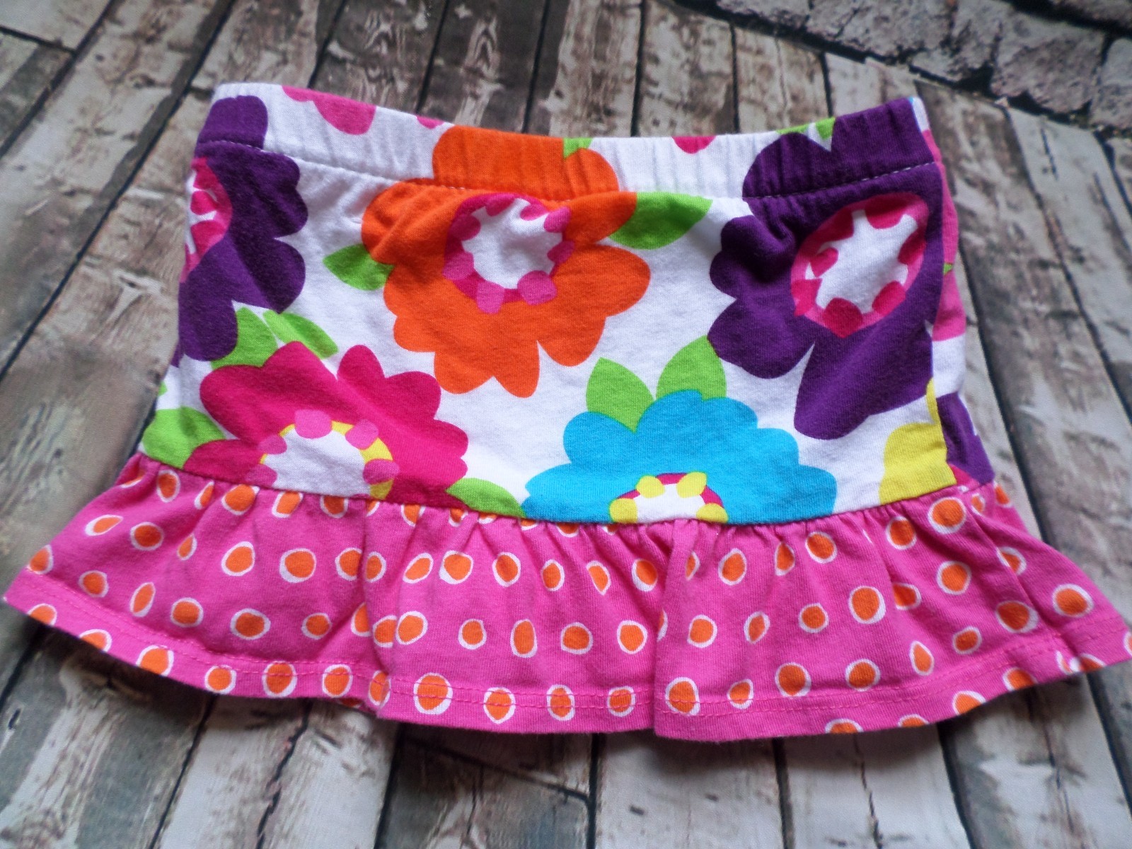 1989 Place Little Girls Multi Colored Skort Size 9-12 Months Elastic Waist