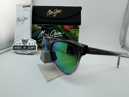 Pre-owned Maui Jim Olu Olu Mj 537-11a Grey Fade W/ Maui Green Polarized Sunglasses