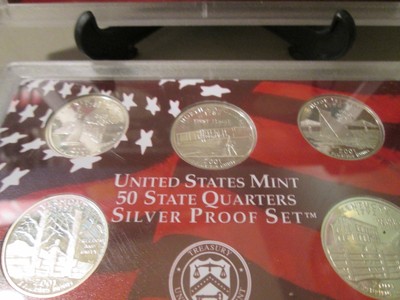 2001-S US SILVER PROOF 10 COIN SET  NO BOX OR COA