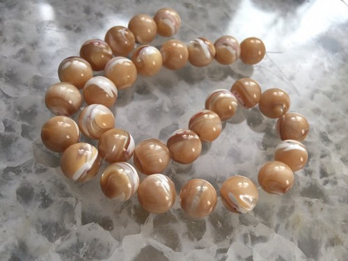 11” Bead Mother Of Pearl Shell Natural 10 Mm Round