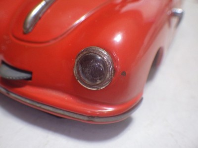 JNF Prototyp (Germany) Red-Orange Porsche 356 Coupe Tinplate/Wind-Up 1:19