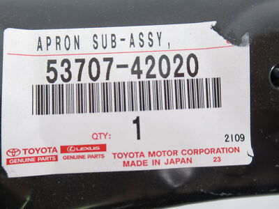 Genuine OEM Toyota 53707-0R030 Passenger RH Front Fender Apron