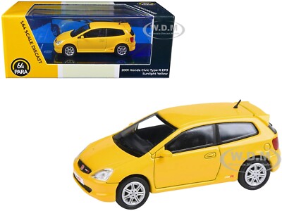 2001 HONDA CIVIC TYPE R EP3 SUNLIGHT YELLOW 1/64 DIECAST MODEL PARAGON PA-55345