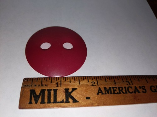 LARGE Antique Vintage Cherry Red Bakelite BUTTON  1-7/8