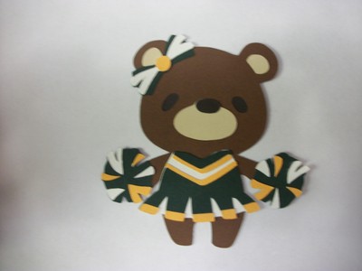 Cricut Teddy Bear Parade Football Player and Cheerleader Die Cut Paper Piecing