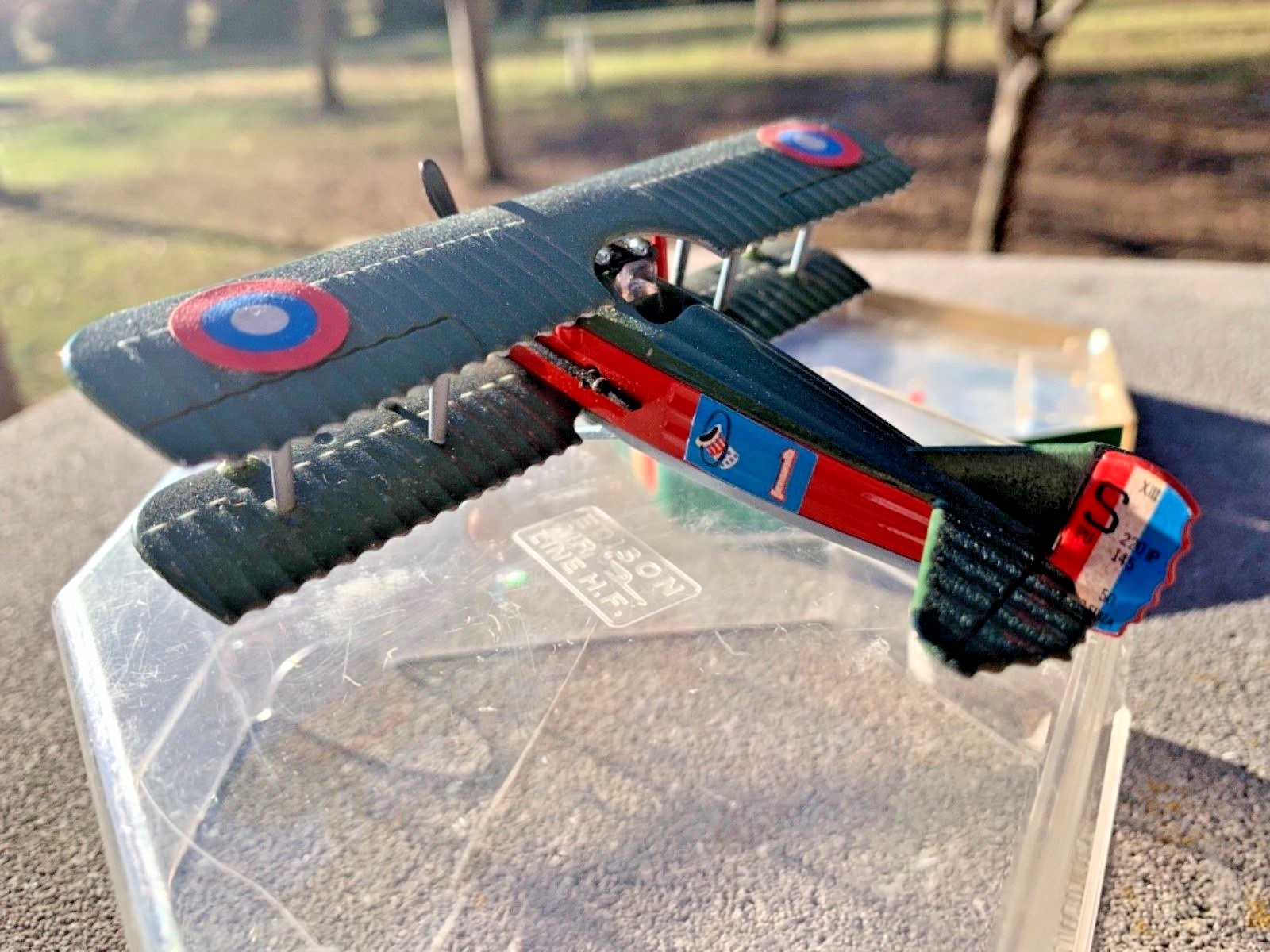 Diecast Plane EDISON AIR LINE H.F Spademan S XIII, 1917,. WW 1 Fighter Plane