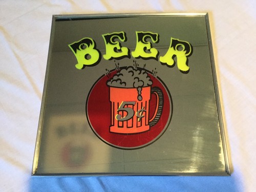 Beer Mirror Sign Beer 5 Cents - Man Cave Bar