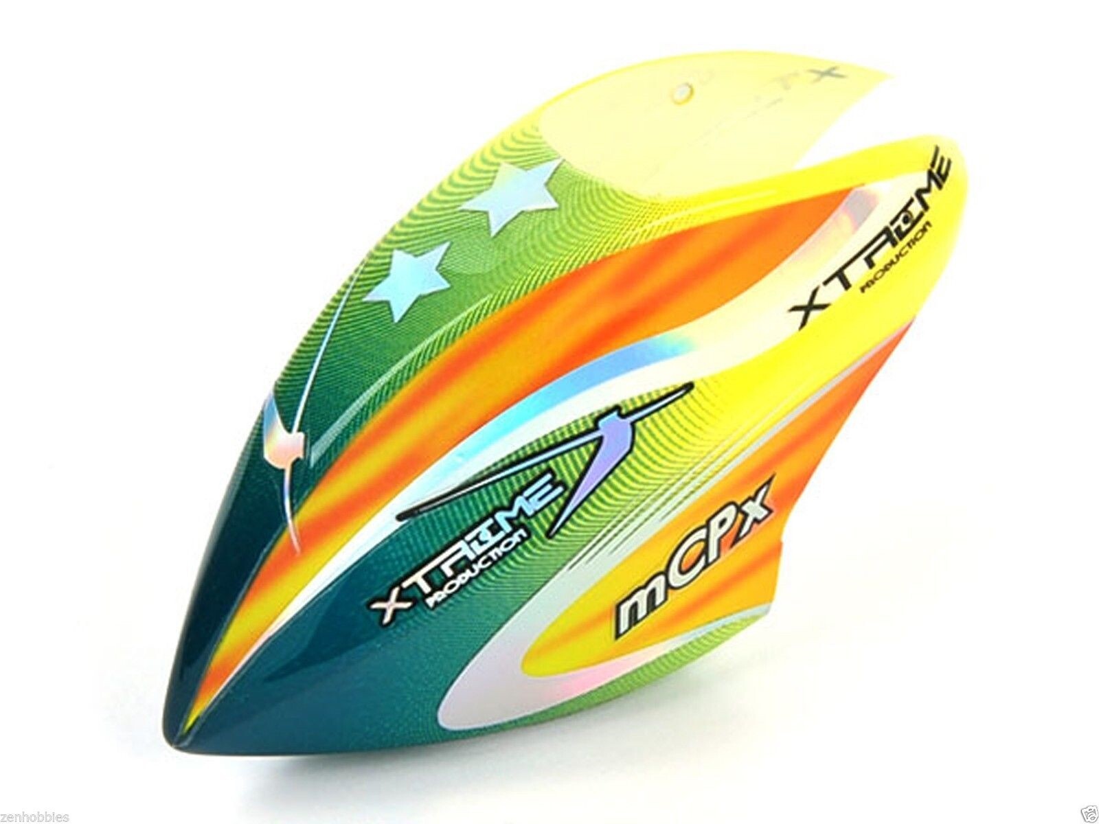 Xtreme MCPX020-GY Pre-Painted Canopy (Type C) MCPX -GREEN (w/ Tail Fin Sticker)