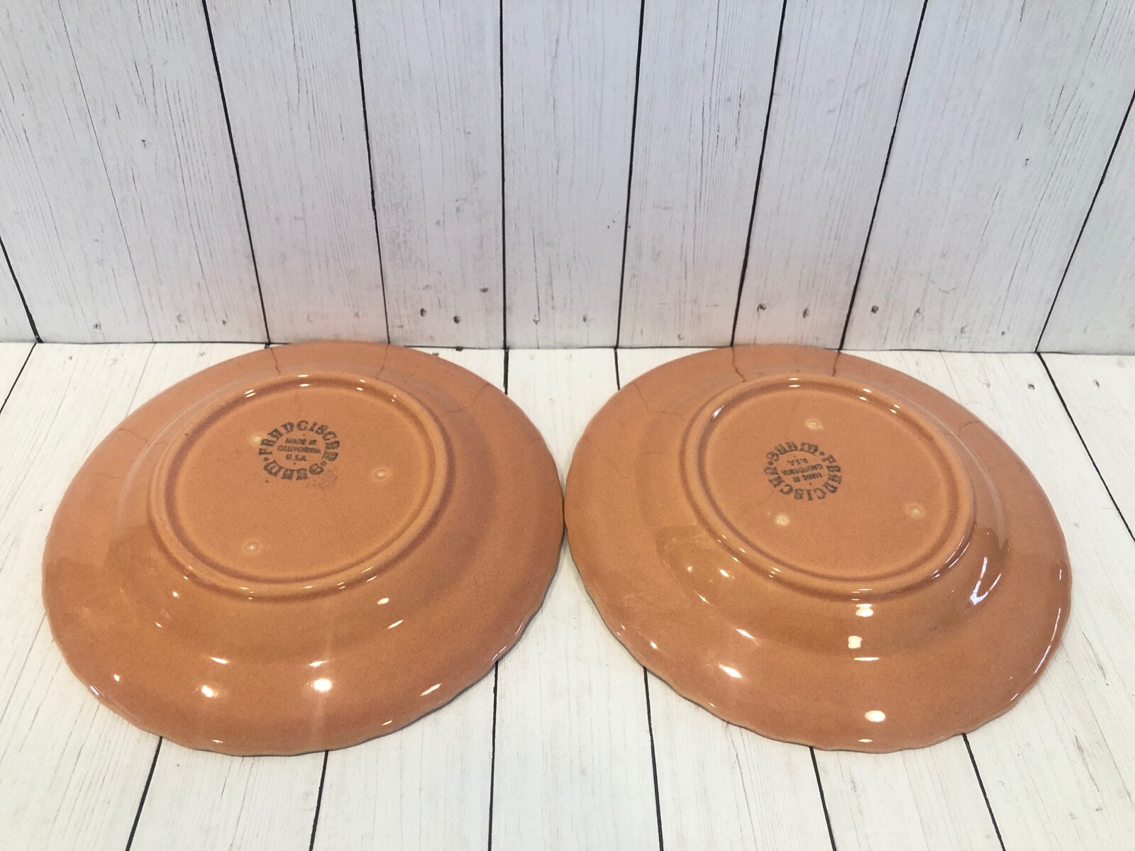 FRANCISCAN Pottery CORONADO Coral Gloss Bread Plates 6 1/2 inches Set of 2