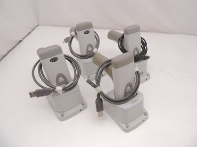 Lot of 4 Code CR2612-01 Bluetooth Wireless Barcode Scanners w/ USB Docks