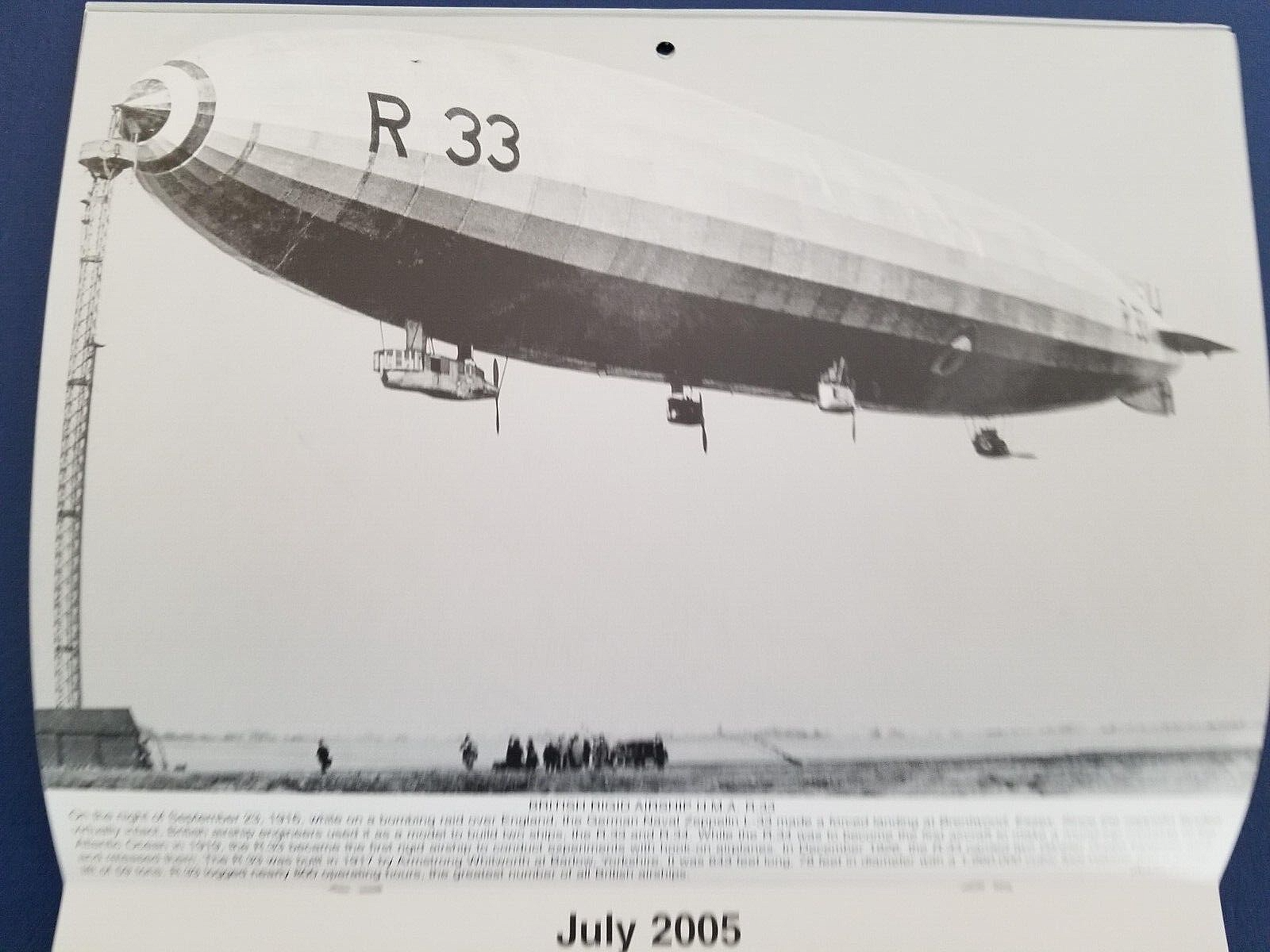 2005 Airship History Calendar, interesting facts on every date in each month