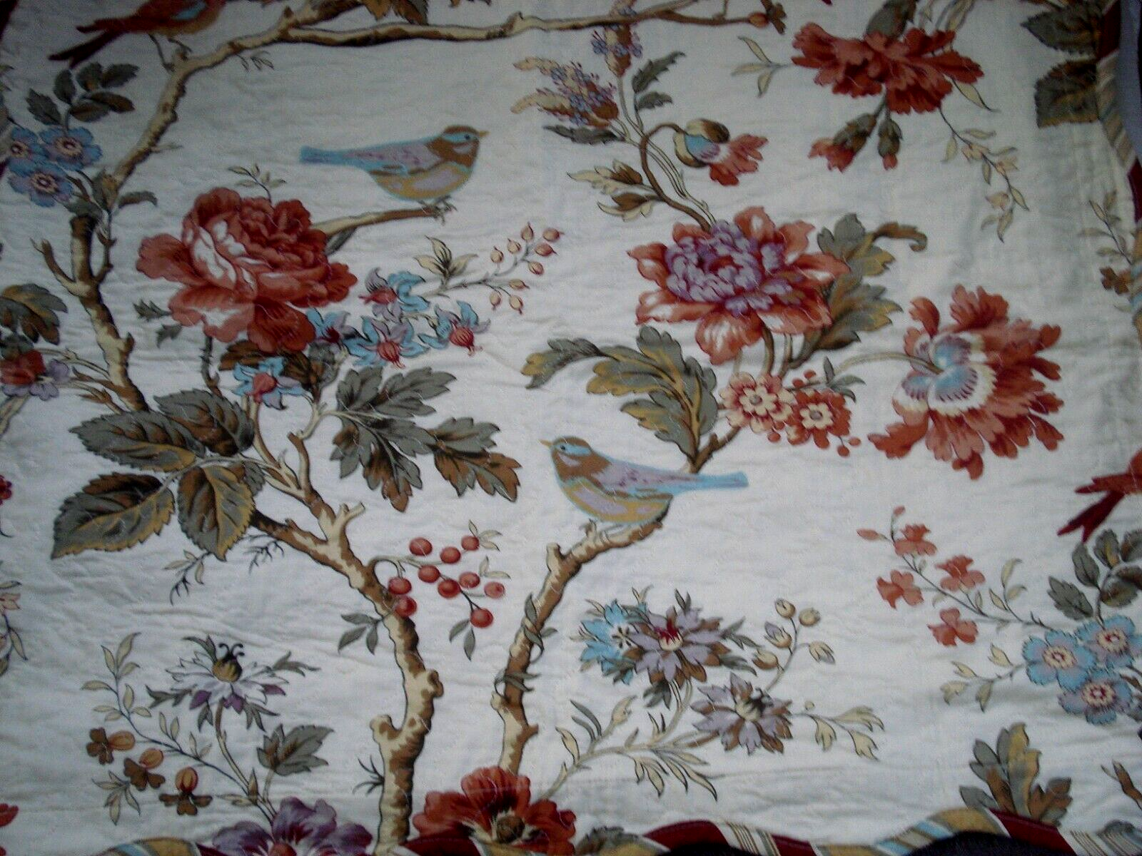 Waverly Quilted Charleston Chirp Floral Bird Print Standard Waverly Quilted Charleston Chirp Floral Bird Print Standard