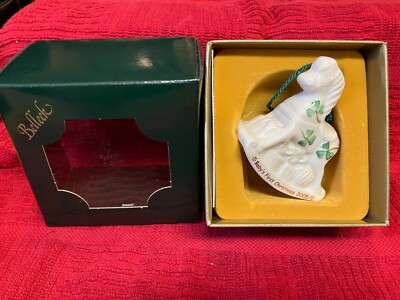 Belleek Christmas ornament ~ NEW ~  RETIRED  #3344 ~ BABY'S  1ST  X-MAS  2OO5